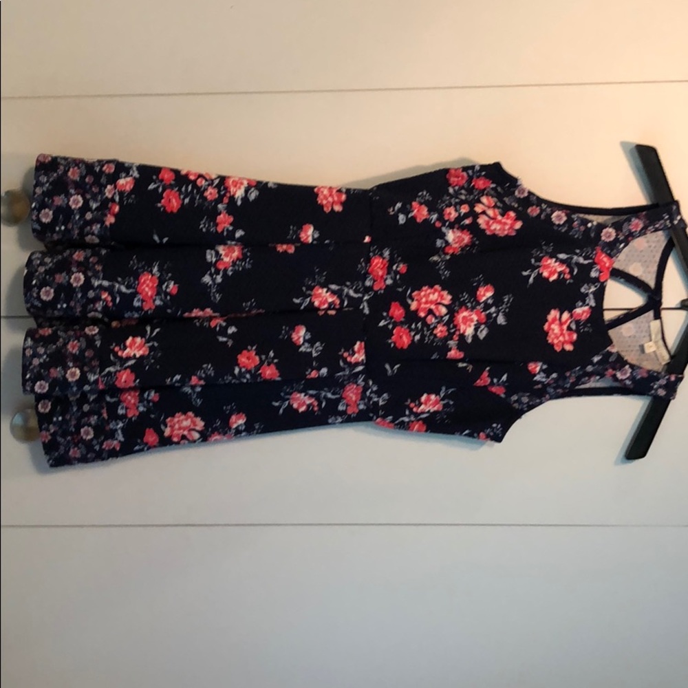 Navy Floral Design Dress